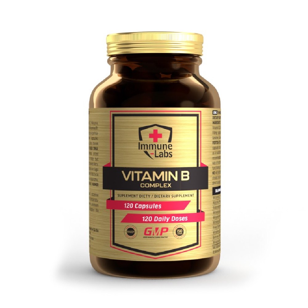 Complex de vitamina B, 120 capsule, Supliment alimentar pentru sanatate, Immune Labs