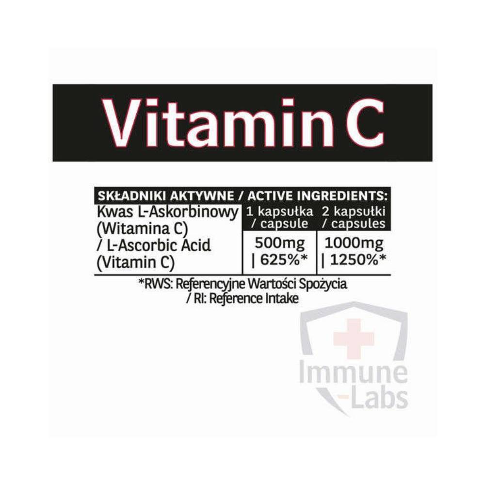 Vitamina C 500mg, 150 capsule, Supliment alimentar pentru imunitate, Immune Labs